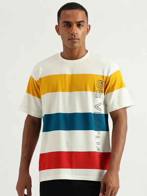 UCB white stripe t shirt