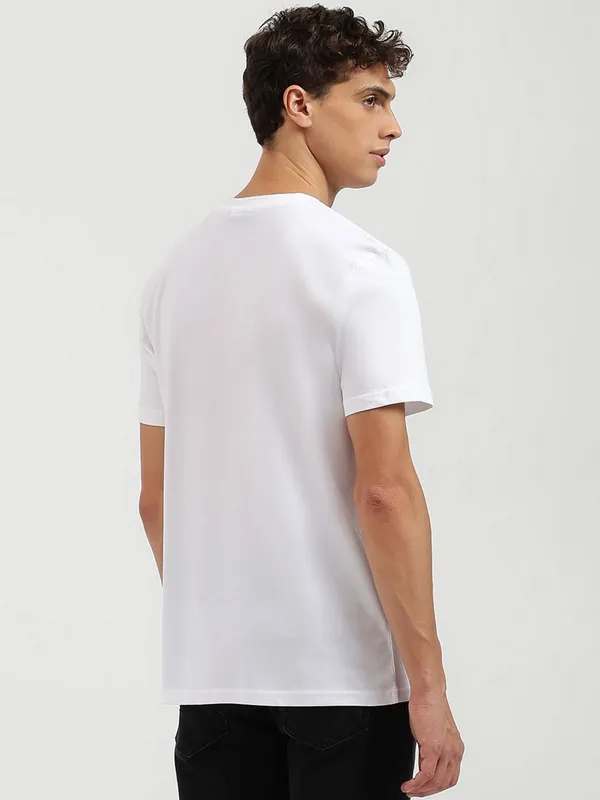 UCB white t-shirt in cotton fabric and printed pattern