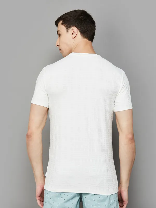 UCB white textured cotton t-shirt