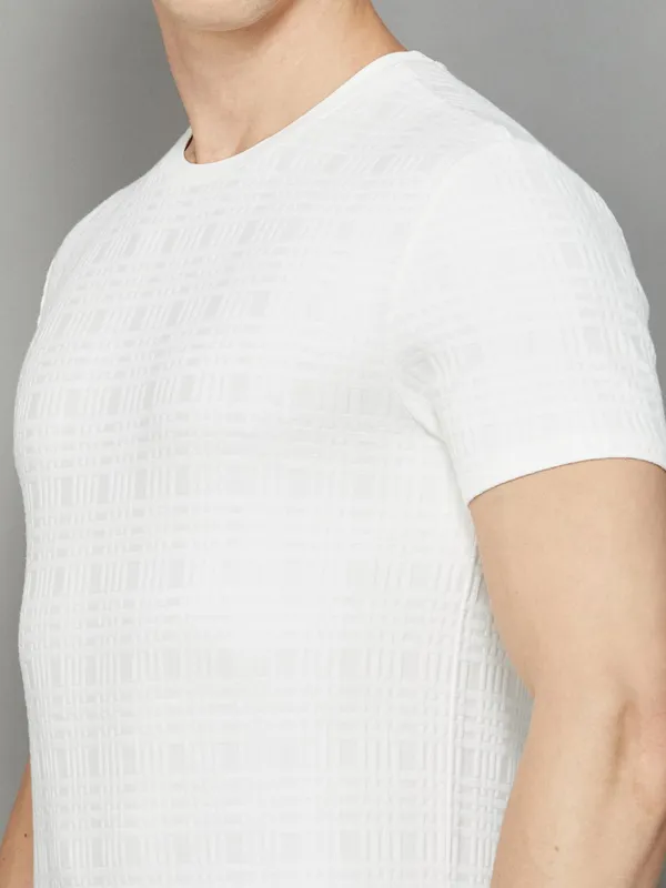 UCB white textured cotton t-shirt