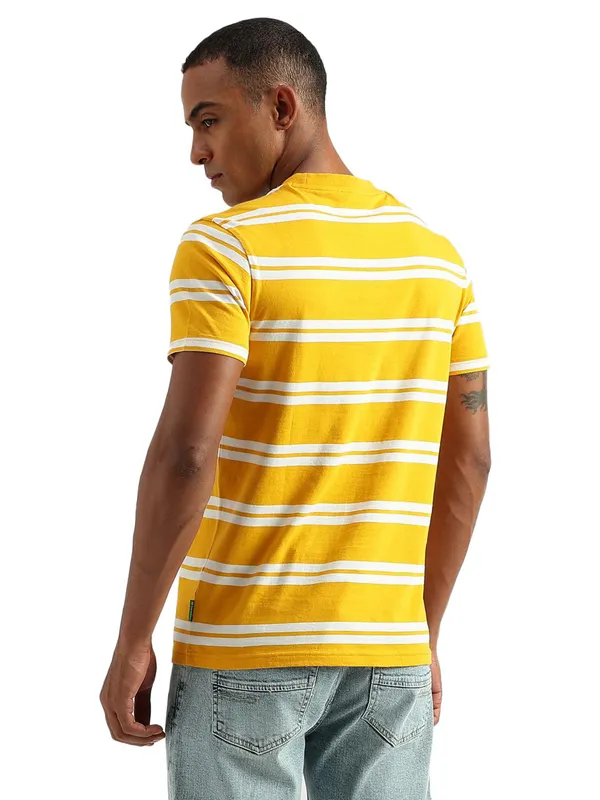 UCB yellow cotton round neck t shirt