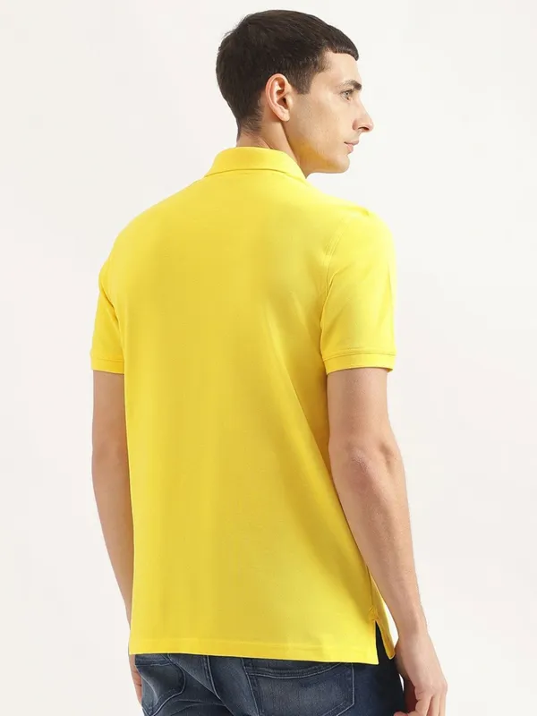 UCB yellow plain cotton t-shirt for casual wear
