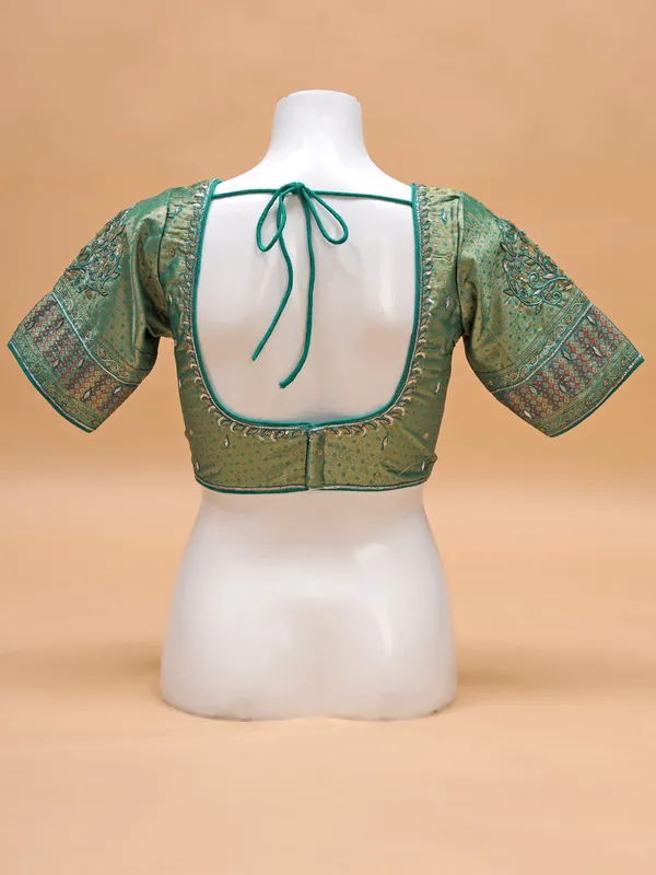 Unique green silk blouse