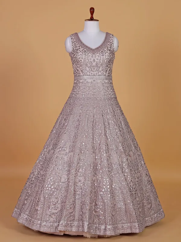 Unique lilac wedding style salwar suit