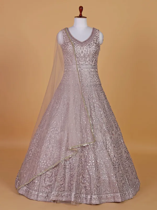 Unique lilac wedding style salwar suit