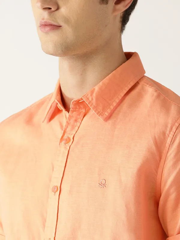 United Colors of Benetton orange color shirt