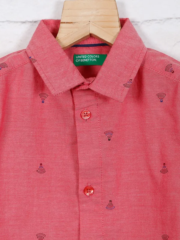 United Colors of Benetton red printed shirt