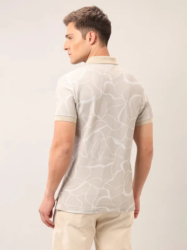 US POLO ASSN beige printed cotton t-shirt