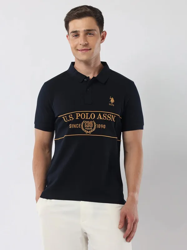 US POLO ASSN black brand name cotton t-shirt