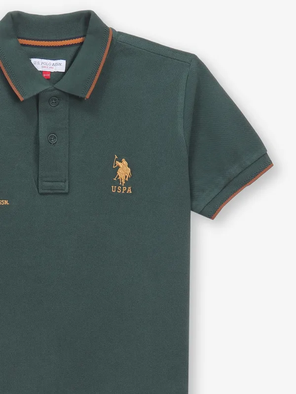 US POLO ASSN dark green cotton t-shirt