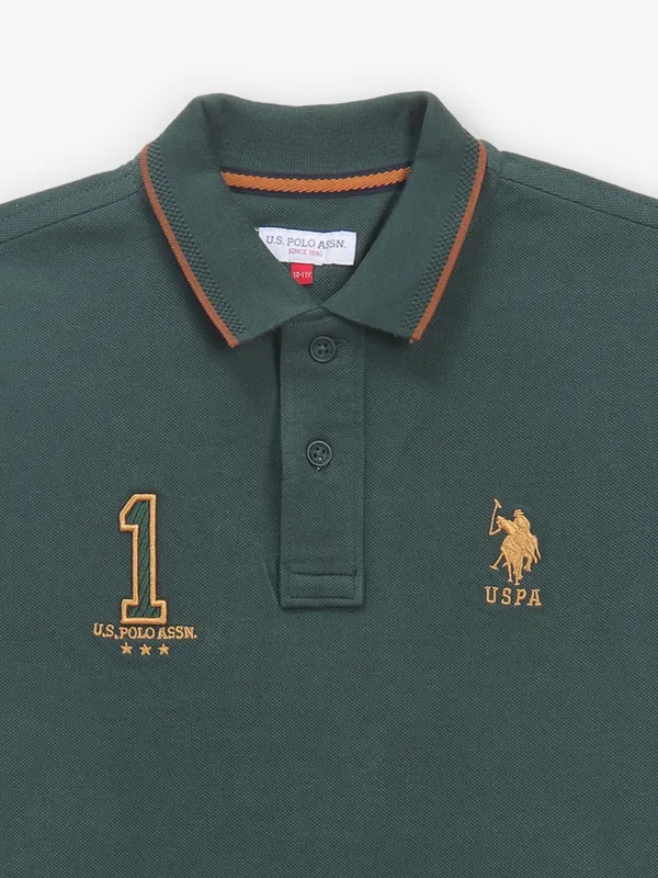 US POLO ASSN dark green cotton t-shirt