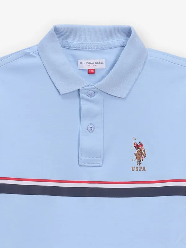US POLO ASSN mint blue cotton t-shirt