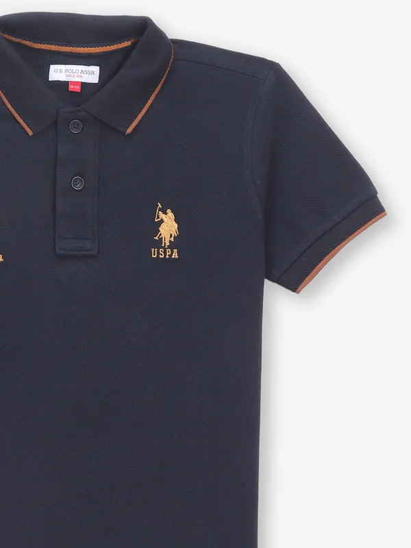 US POLO ASSN navy cotton polo t-shirt
