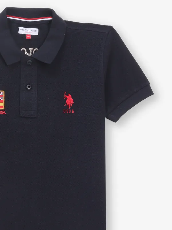 US POLO ASSN navy cotton polo t-shirt for boys