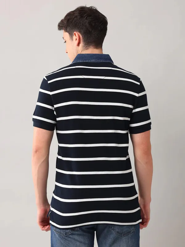 US POLO ASSN navy stripe cotton t-shirt