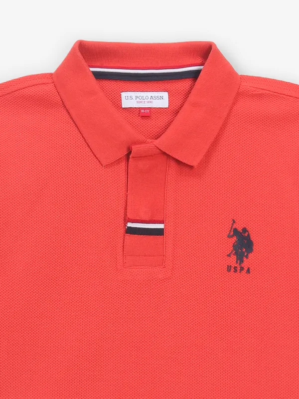 US POLO ASSN plain red polo t-shirt