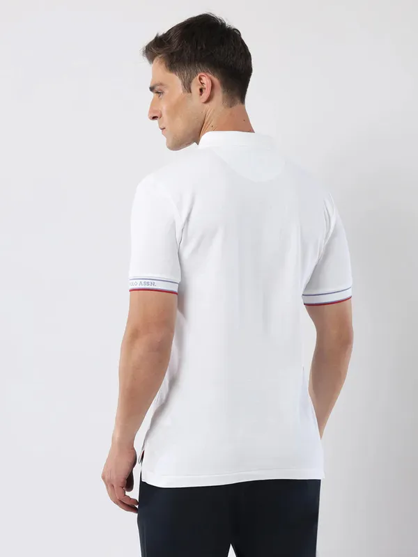 US POLO ASSN plain white cotton t-shirt