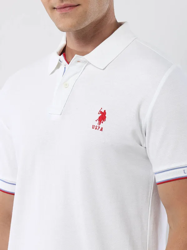 US POLO ASSN plain white cotton t-shirt
