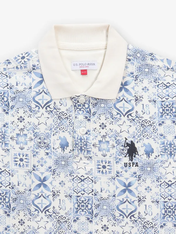 US POLO ASSN printed blue cotton t-shirt