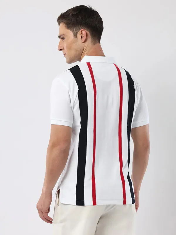 US POLO ASSN stripe white t-shirt in cotton