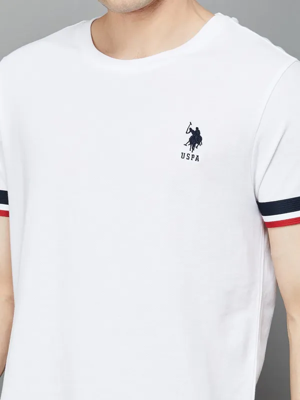 US POLO ASSN white cotton t-shirt for men