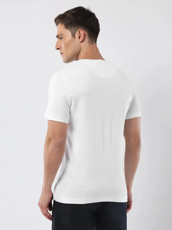US POLO ASSN white cotton t-shirt with brand name