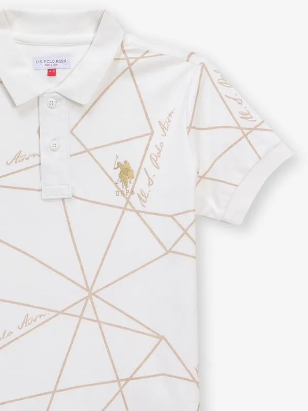 US POLO ASSN white printed cotton t-shirt