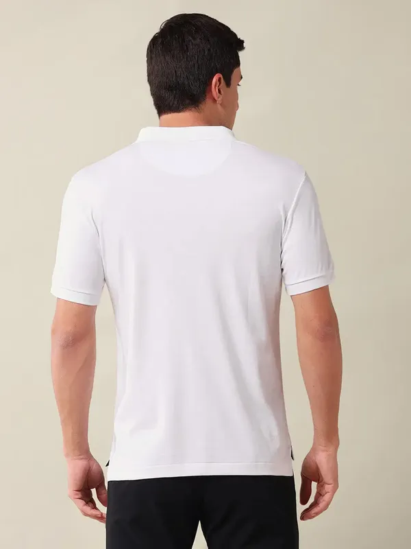 US POLO ASSN white printed cotton t-shirt for men