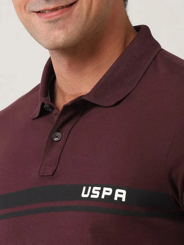 US POLO ASSN wine cotton t-shirt for men