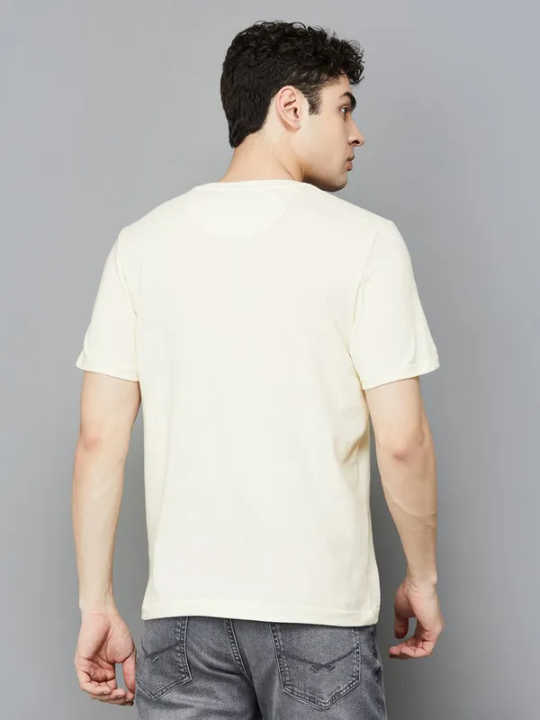 US POLO beige cotton t-shirt for men