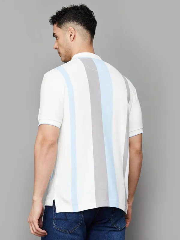 US POLO beige cotton t-shirt with stripe