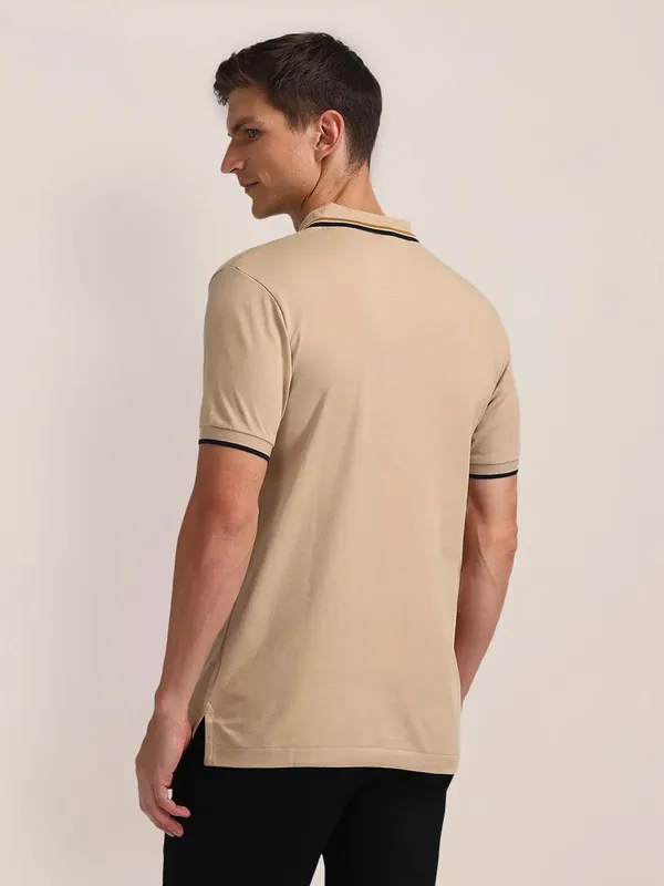 US POLO beige striped polo t-shirt