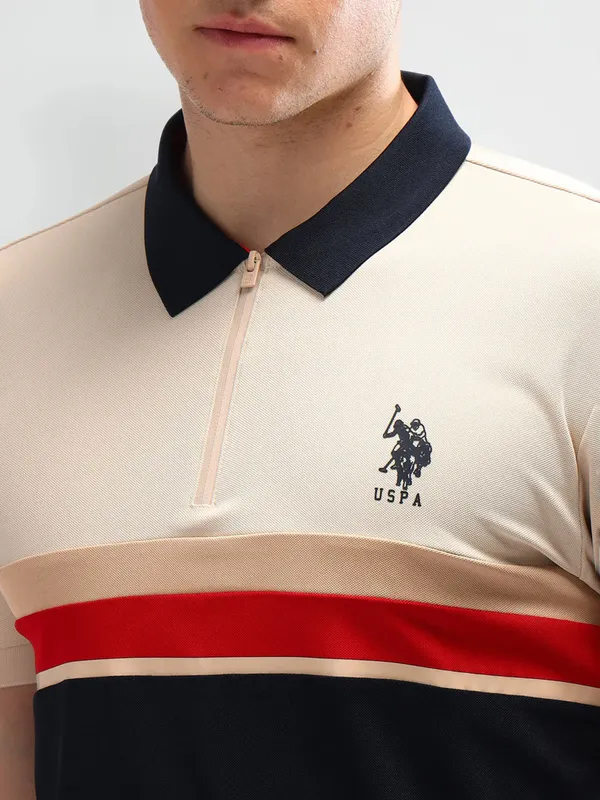 US POLO black and beige cotton t-shirt