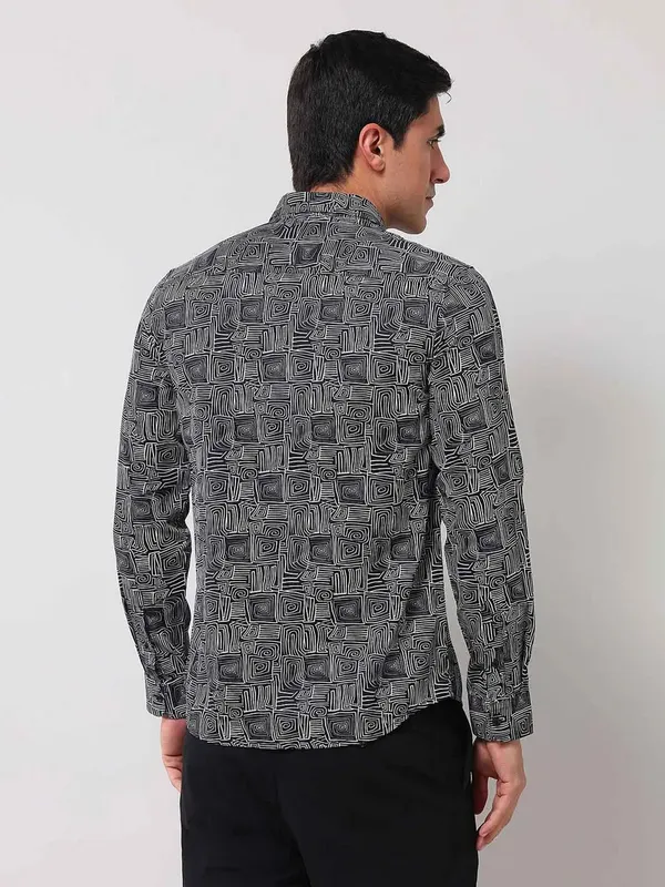US POLO black and white stylish printed casual shirt