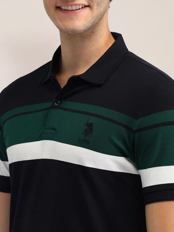 US POLO black cotton slim fit t-shirt