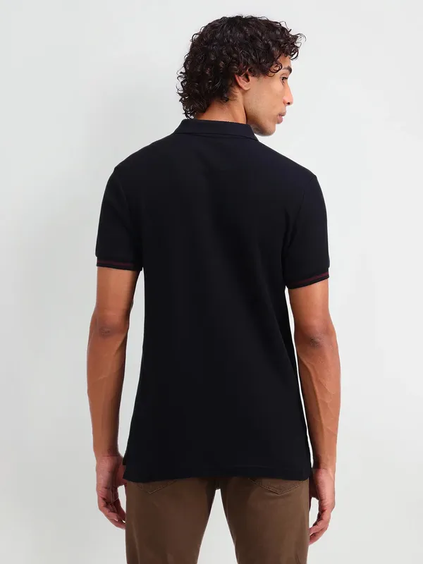 US POLO black slim fit cotton t-shirt for men