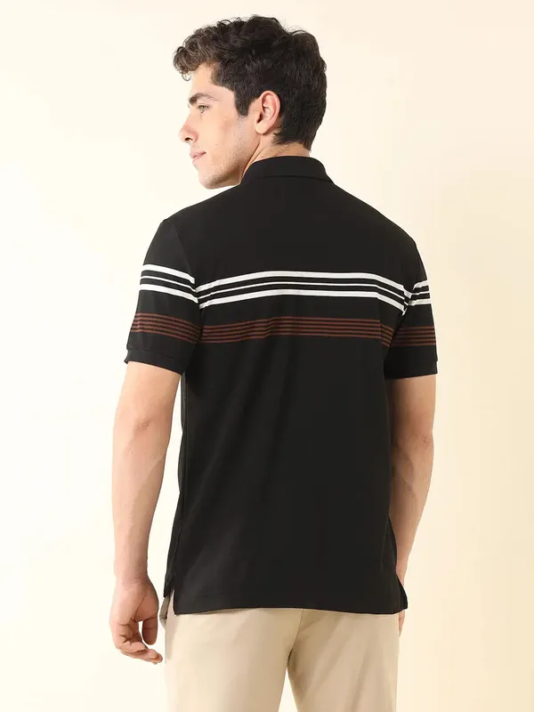 US POLO black slim fit striped polo t-shirt