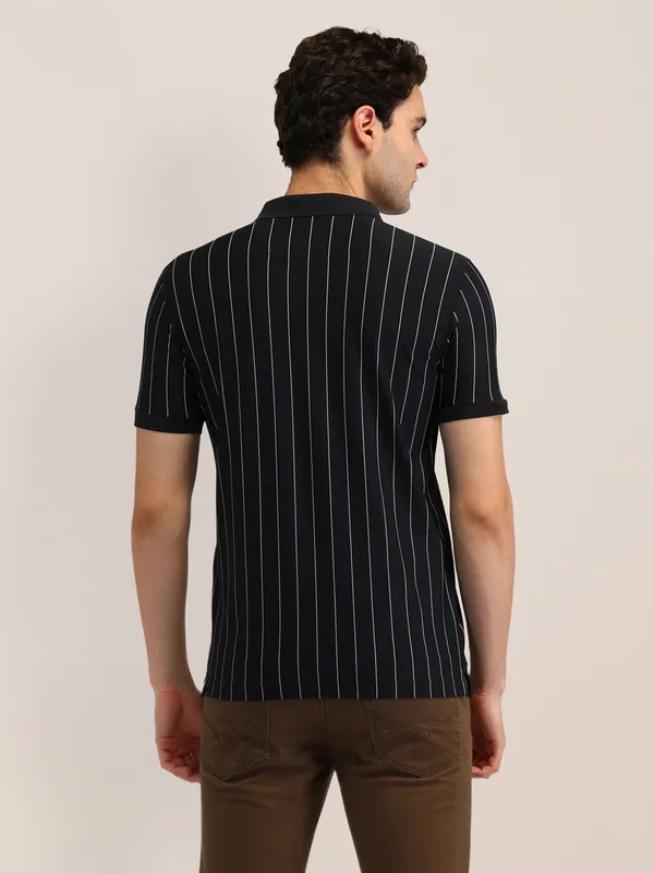 US POLO black striped cotton t-shirt