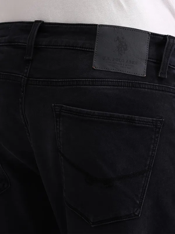 US POLO black washed slim fit denim
