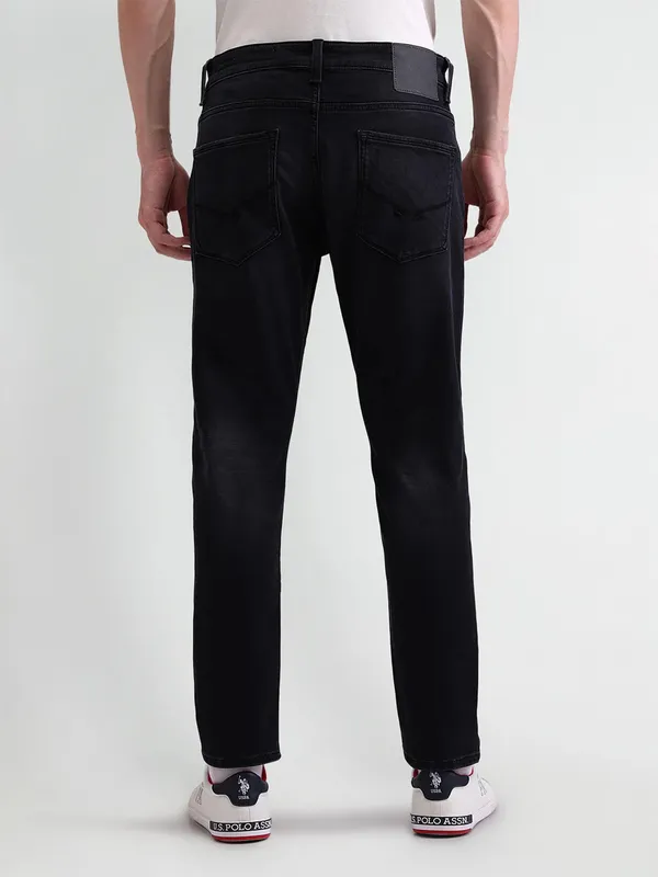US POLO black washed slim fit denim