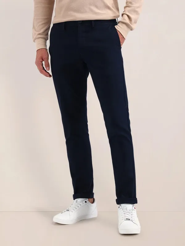 US POLO blue slim fit cotton men trouser