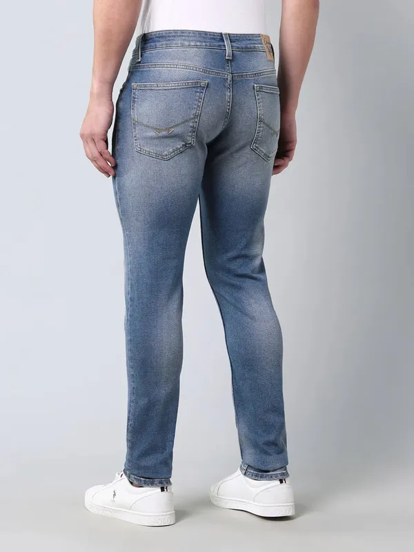 US POLO blue washed and ripped jeans for mens