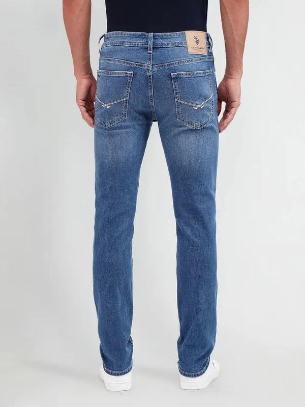 US POLO blue washed denim jeans for men