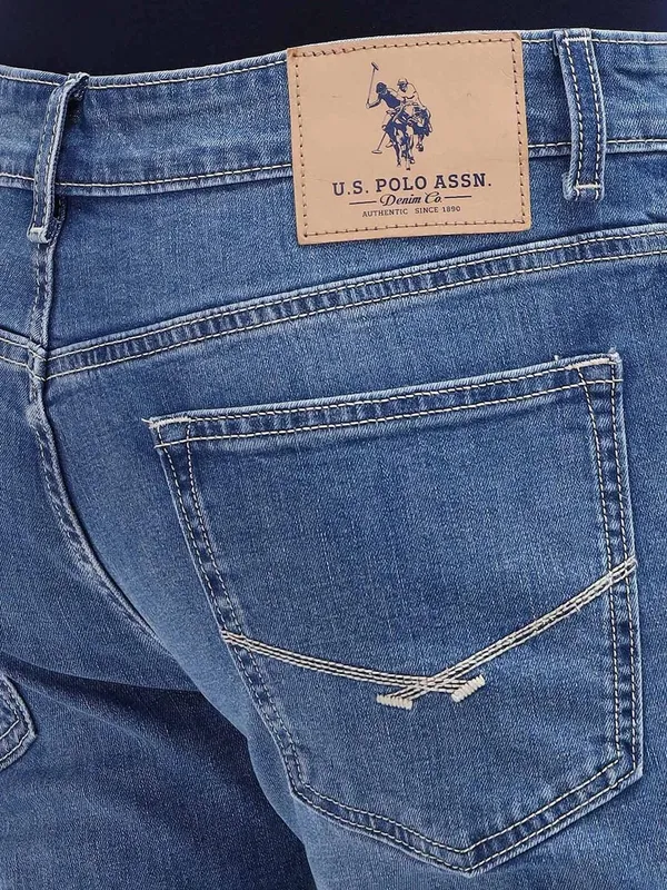 US POLO blue washed denim jeans for men