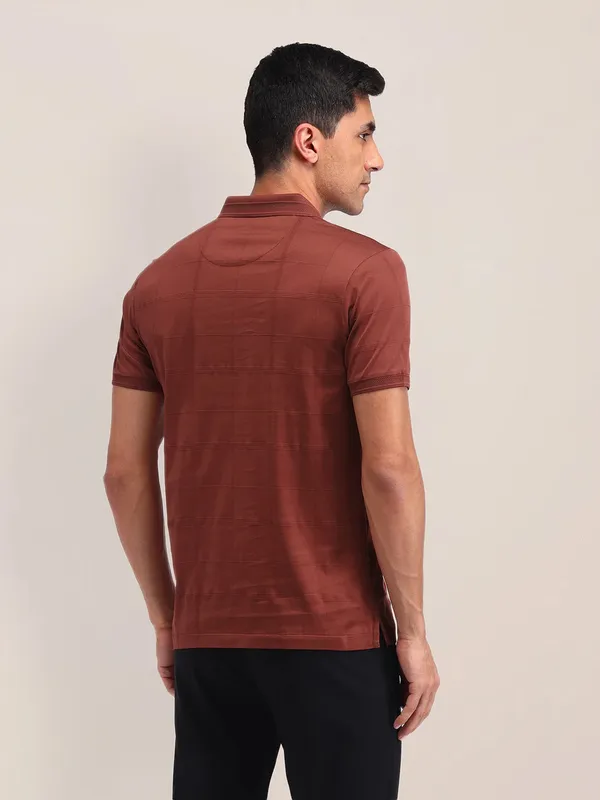 US POLO brown cotton slim fit men t-shirt