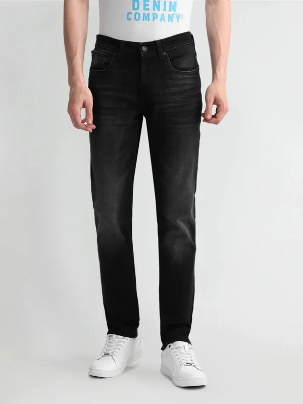 US POLO  charcoal grey slim tapered washed jeans