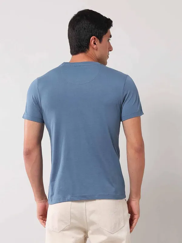 US POLO cotton blue slim fit t-shirt