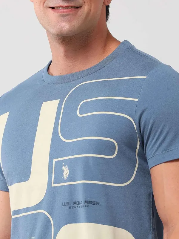 US POLO cotton blue slim fit t-shirt