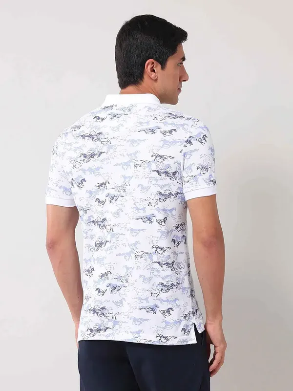 US POLO cotton white printed t- shirt