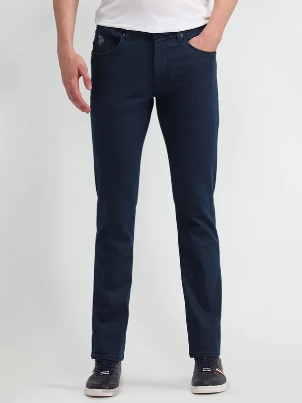 US POLO dark blue slim tapered cotton jeans